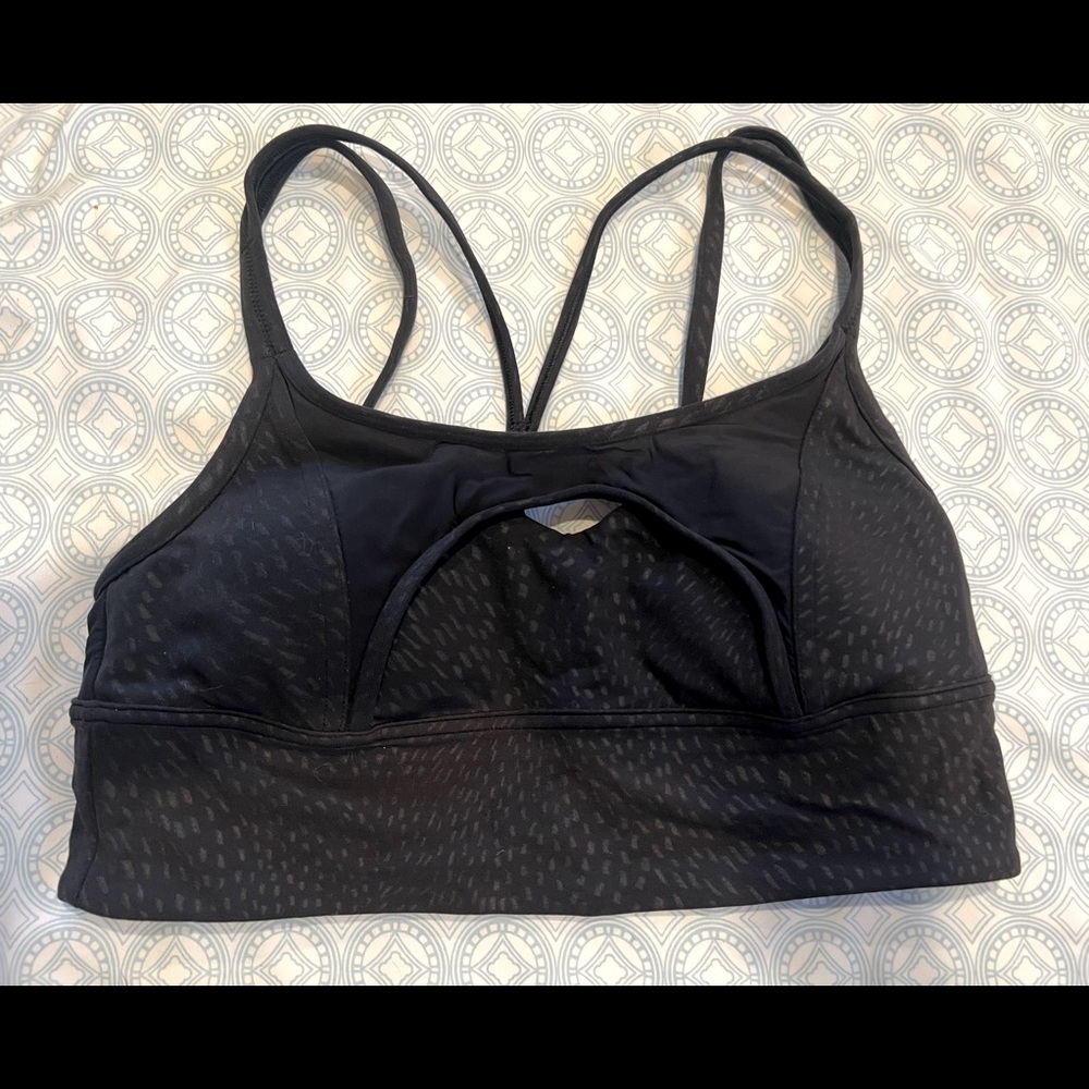 Lululemon Black Bra with Mesh and flecks size 8